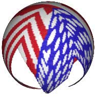 a ball with the American flag in a star shape